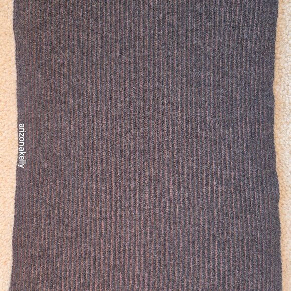 Avon Celli Cashmere Scarf Ribbed Brown & Black - Picture 5 of 9